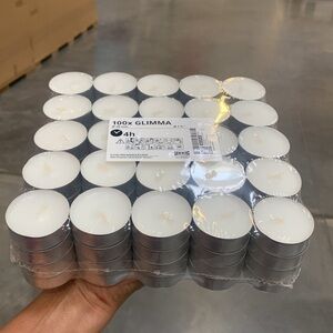 1 packs/100 individual IKEA GLIMMA Unscented tea lights date night dinner party